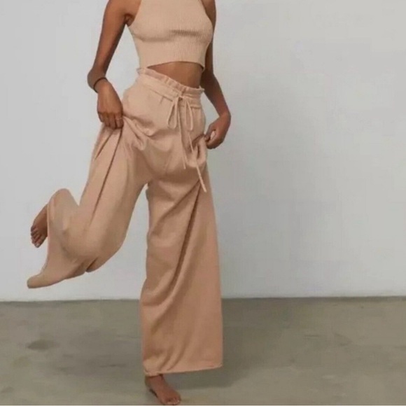 Lunya NEW IN PACKAGE Cozy Cotton Silk Relaxed Pants Nutmeg Size Medium - Picture 2 of 10